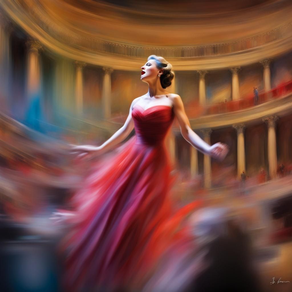 Female opera singer at La Scala blurred colourful Jim Burns  by @caprandom