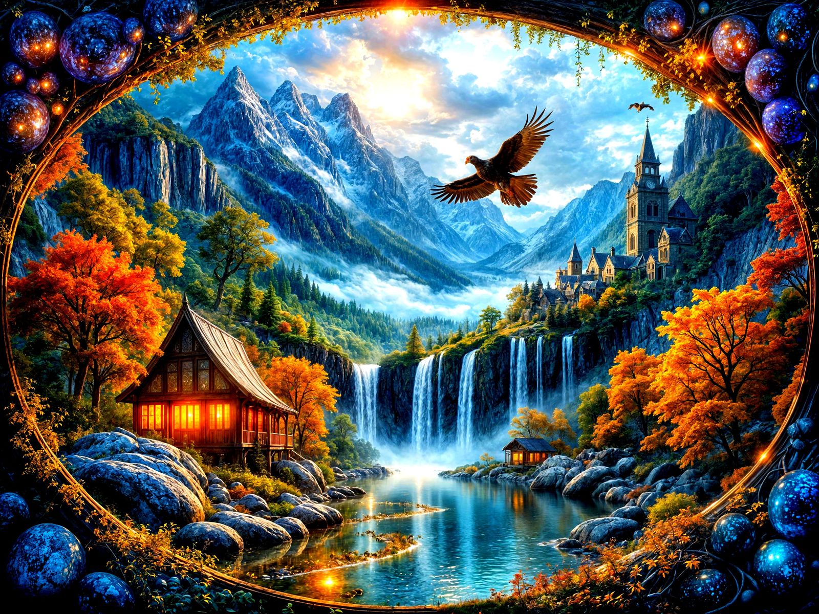 Main Subject & Composition:
Masterpiece quality artwork in the style of classical romantic landscape ...  by @hip hop