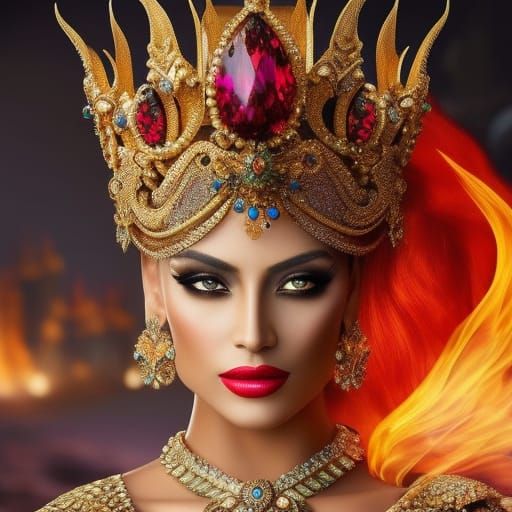 Fire Queen 3 - AI Generated Artwork - NightCafe Creator