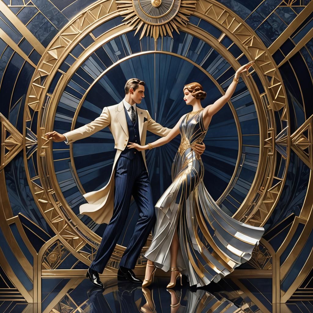 Art Deco couple dancing