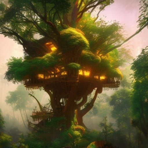 Majestic treehouse #26 (prompt after the competition) - AI Generated ...