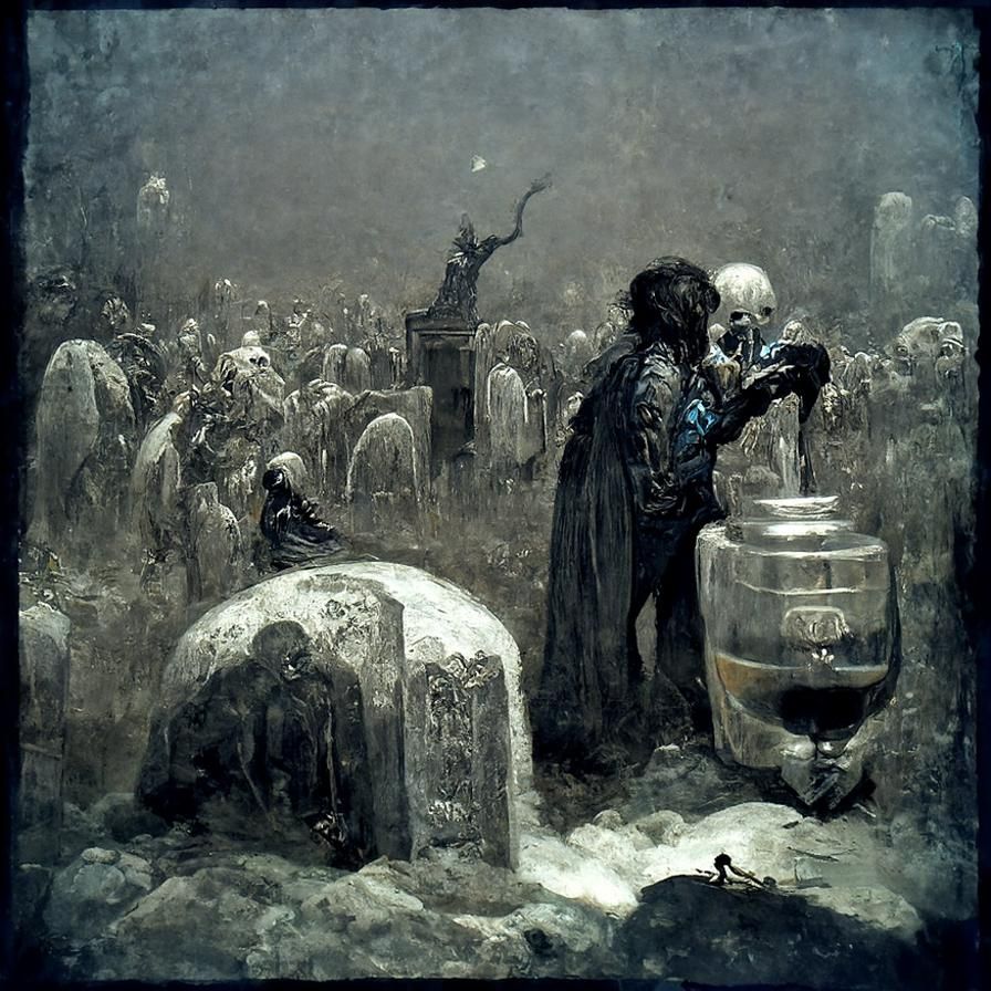 Drinking The Fluids Of The Dead Graveyard Night horror Gustave Doré ...