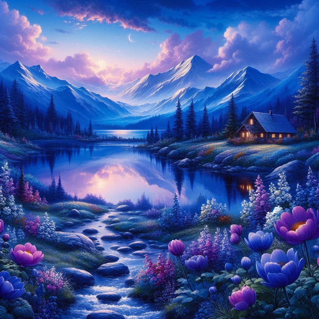 Serenity in Blues and Purples