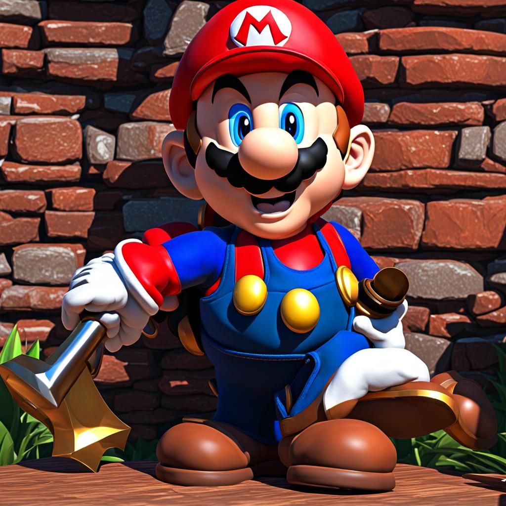 mario bros. en guerrier de dos trending on Artstation Unreal...
