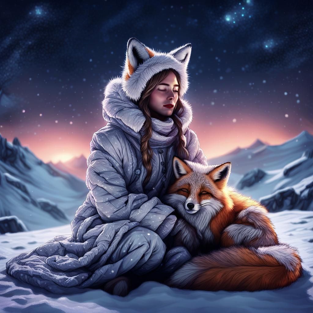 Snow and Fox  by @Vvibes