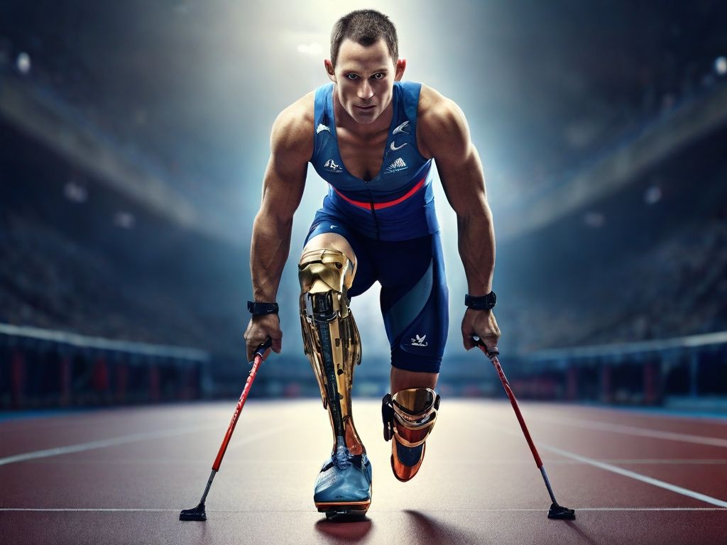 Paralympic athlete with prosthetic leg