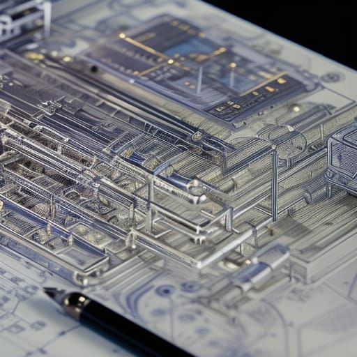 Schematics and technical plan - AI Generated Artwork - NightCafe Creator