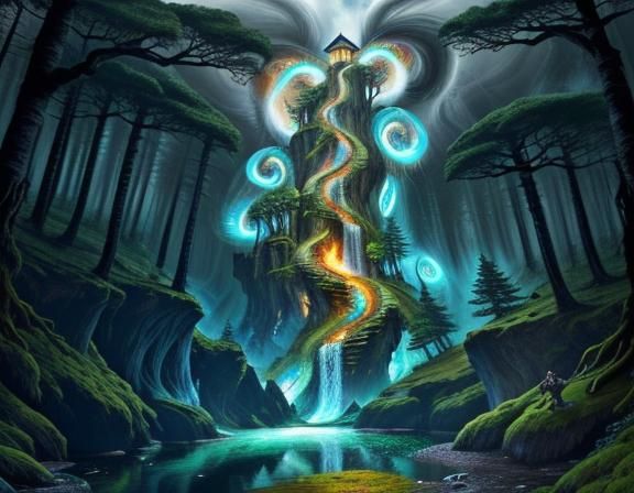 An ancient, enchanted forest where each of the five elements...