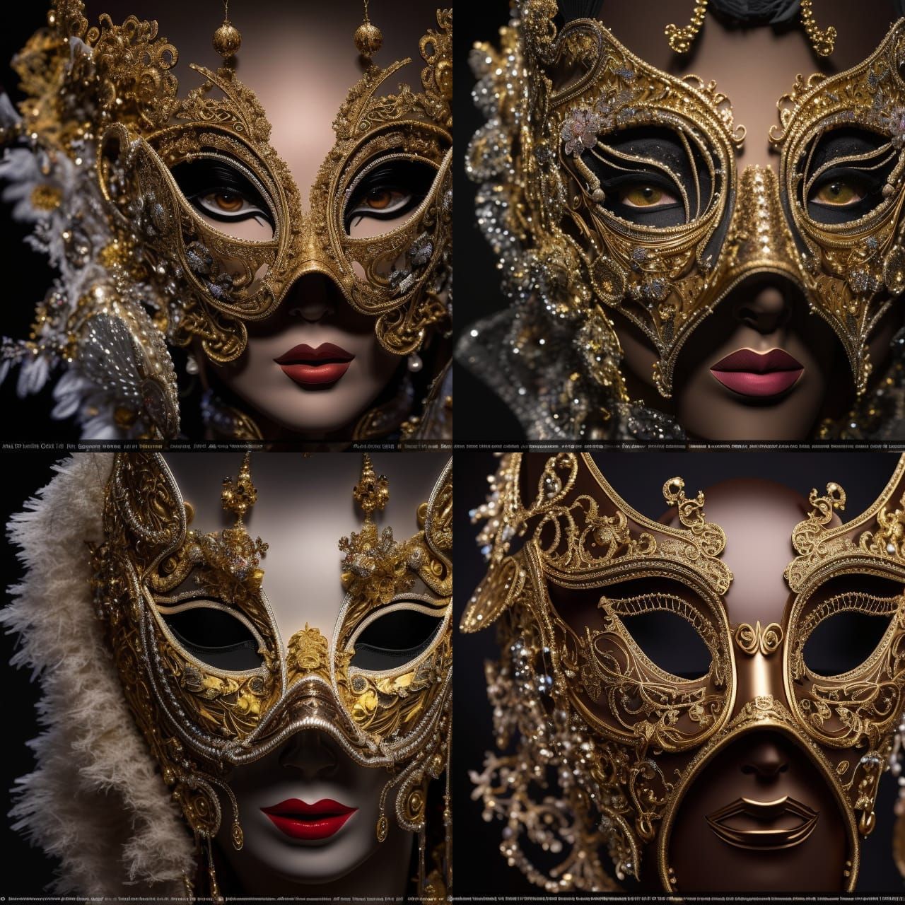 Ornate masquerade masks AI Generated Artwork NightCafe Creator