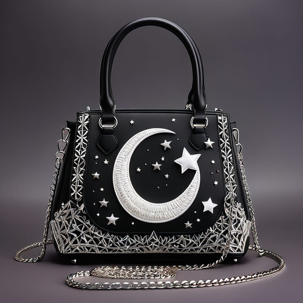 Moon and stars emoji hangbag