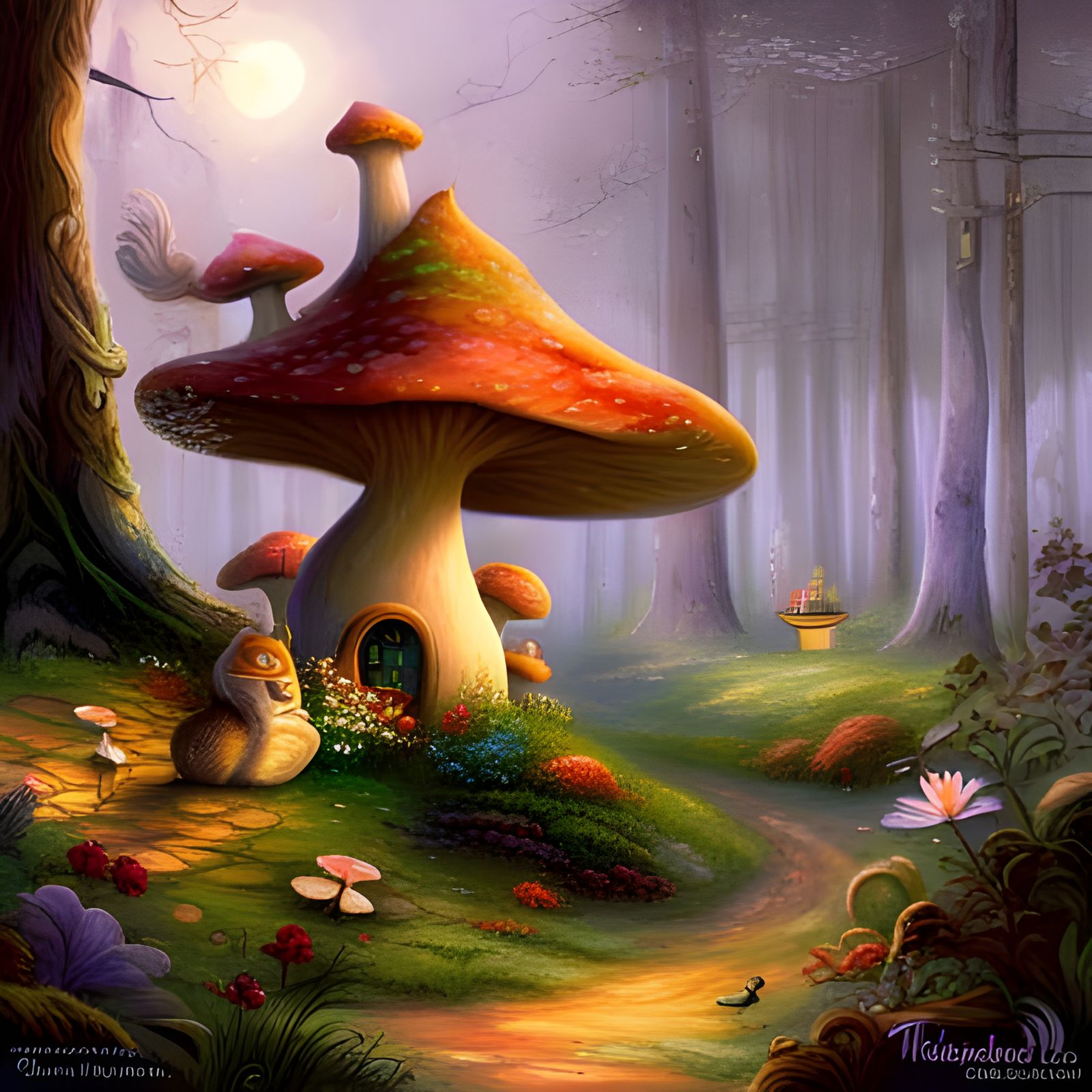 mushroom house - AI Generated Artwork - NightCafe Creator