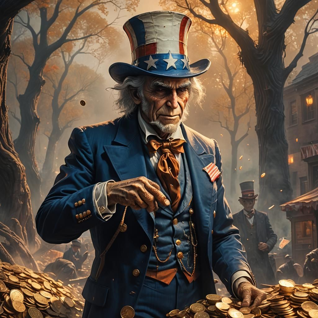 Uncle Sam is picking someone's pocket