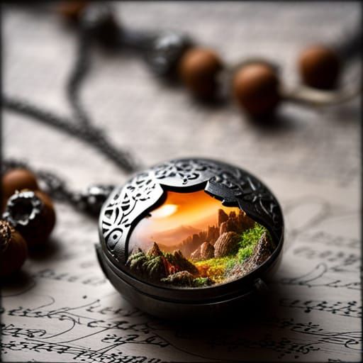 Enchanted Locket - a small, ornate locket that contains a tiny, ever-changing world inside  by @Lilly