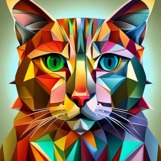 abstract geometric Cat - AI Generated Artwork - NightCafe Creator