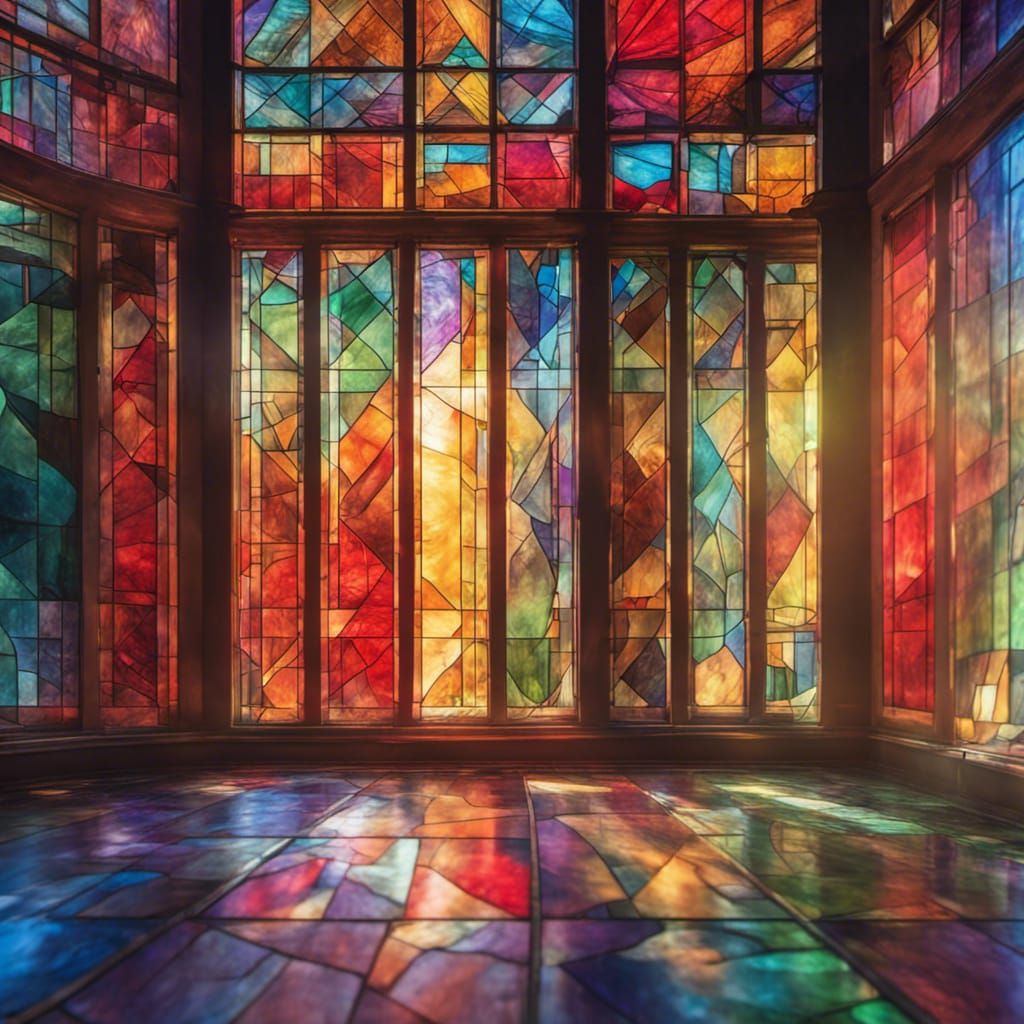 stained glass house AI Generated Artwork NightCafe Creator