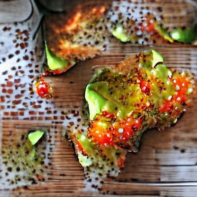 Avocado Toast with Red Pepper Flakes sunshine rays