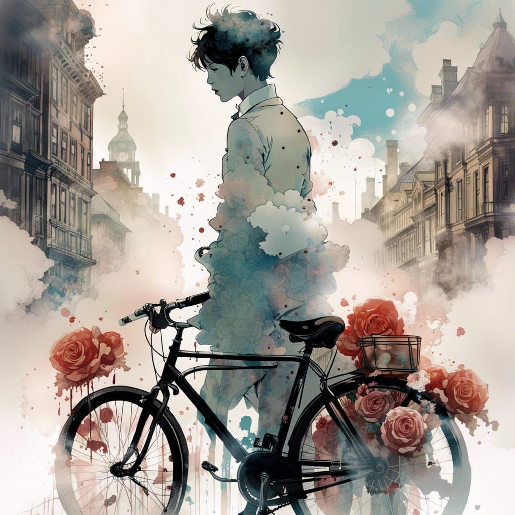 Boy with roses