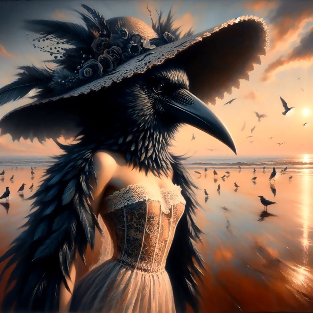 Bird Lady Strolling