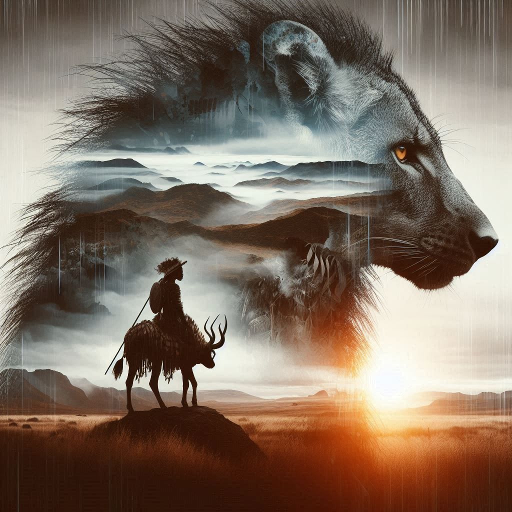 double exposure beautiful fantasy DALL-E 3 portrait landscape..