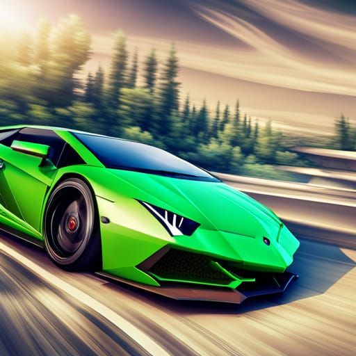 Green Lambo - AI Generated Artwork - NightCafe Creator