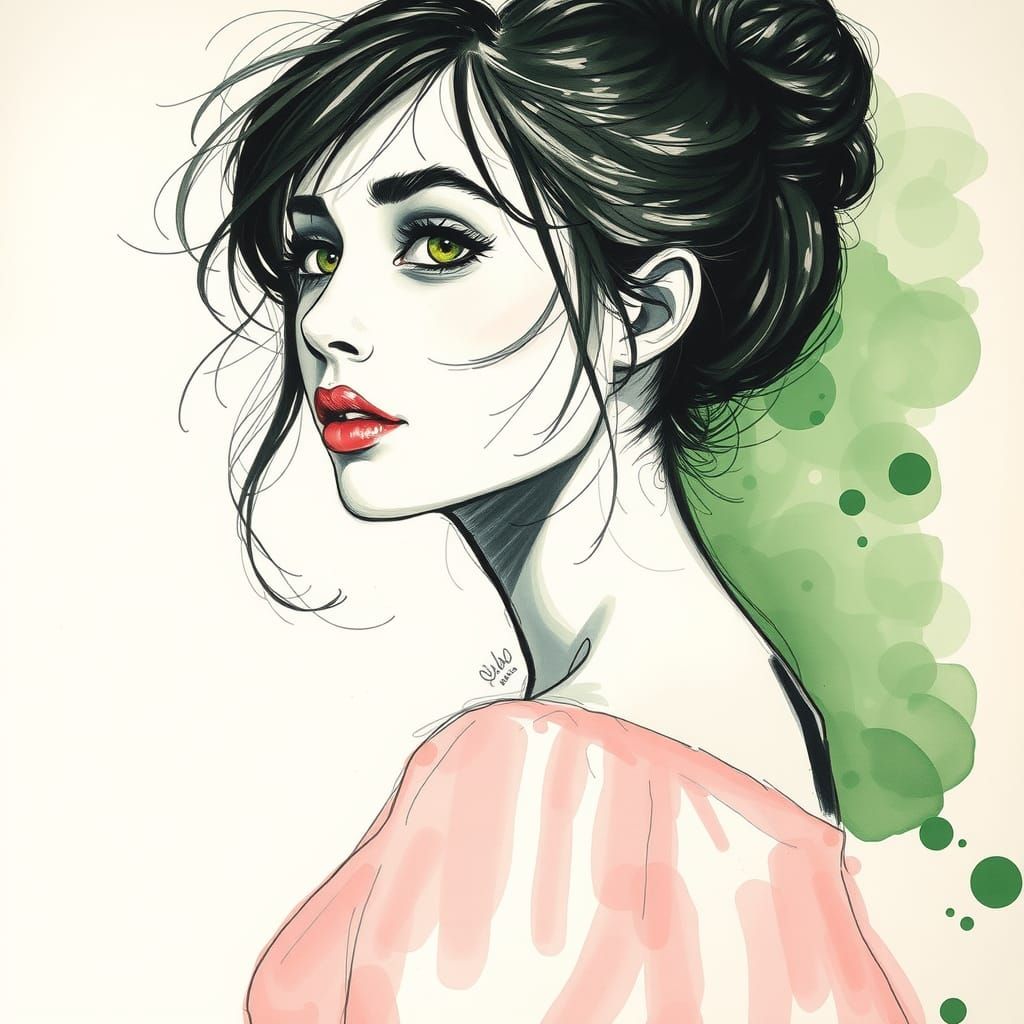 Elegant Ballerina: A Charcoal Sketch Portrait