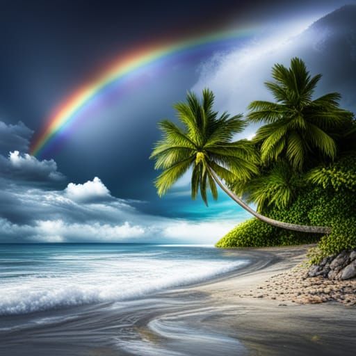 At tropical beach. A storm has just passed by.  by @BTMO