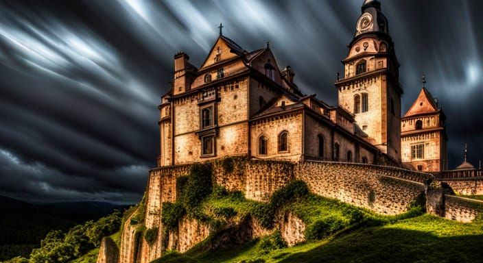 Подземелья древнего замка Франция 1690год intricate details, HDR ...