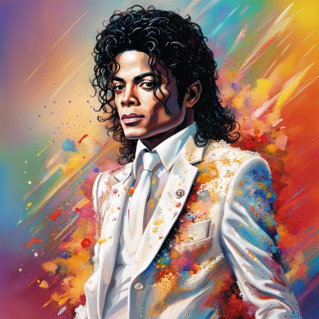 michael jackson wear white formal suit - AI Generated Artwork ...