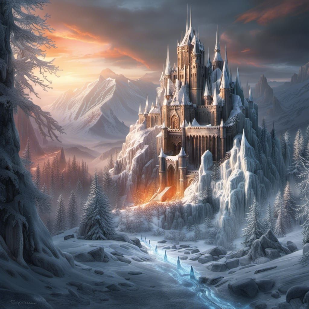 Icy Castle - AI Generated Artwork - NightCafe Creator