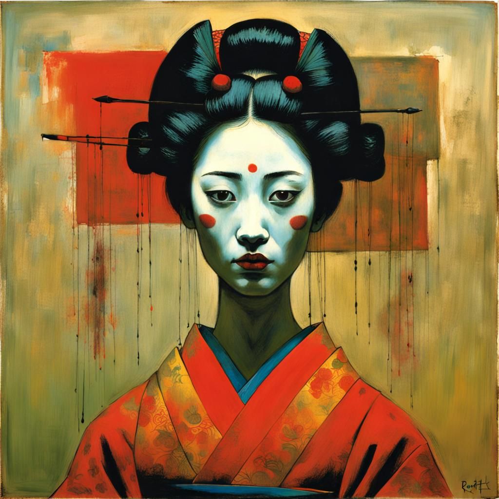 Playful Geisha Portrait