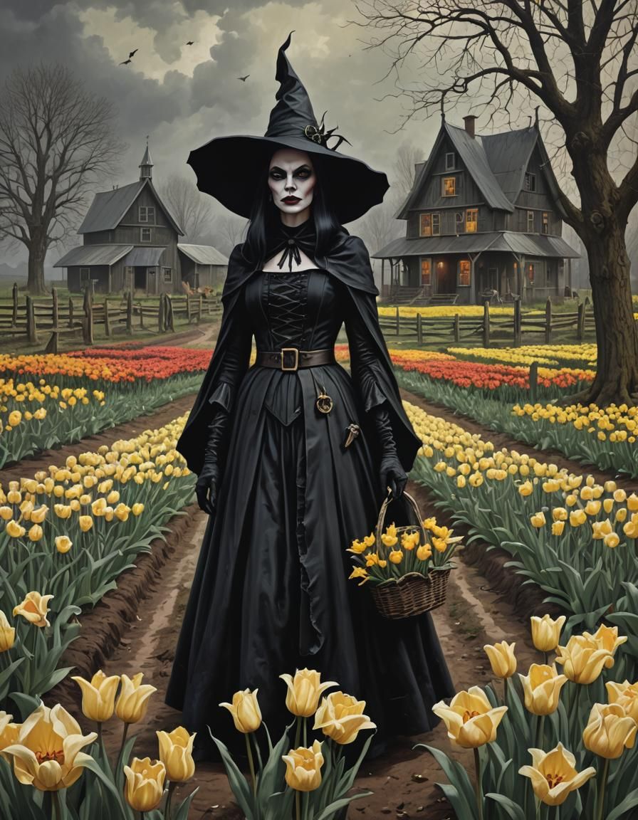 tulip daffodil  farm gothic lovely witch