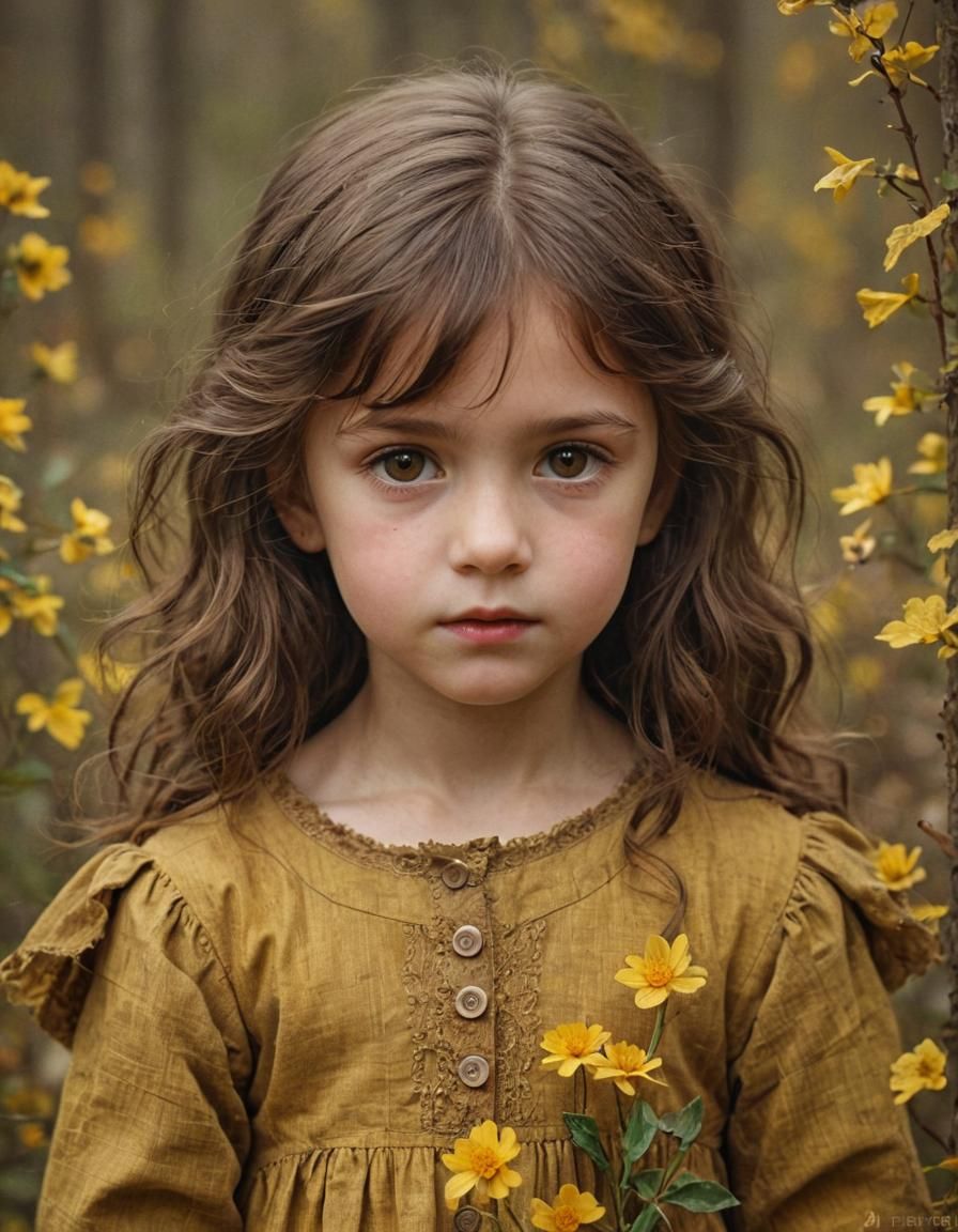 Portrait in Brown and Yellow: Harlamoff Style