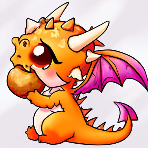 Little Orange Dragon Chowing Down