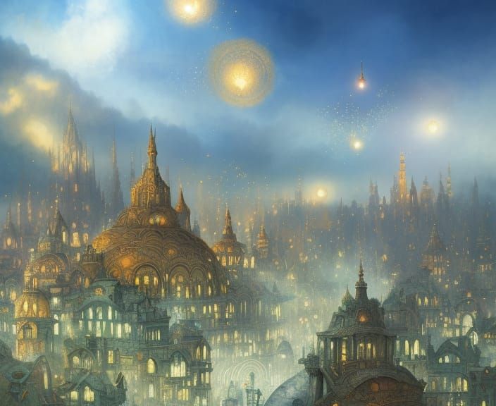 The Golden City - Ai Generated Artwork - Nightcafe Creator