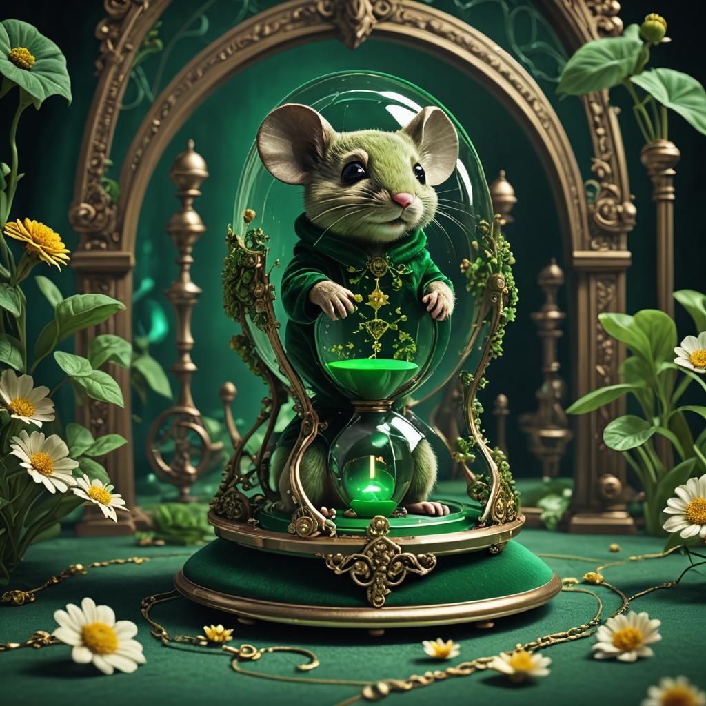 Deep Green Tech Mouse. - AI Generated Artwork - NightCafe Creator