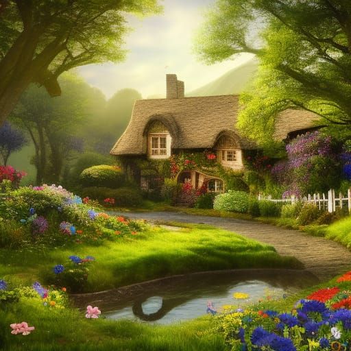 Garden in The Shire - AI Generated Artwork - NightCafe Creator