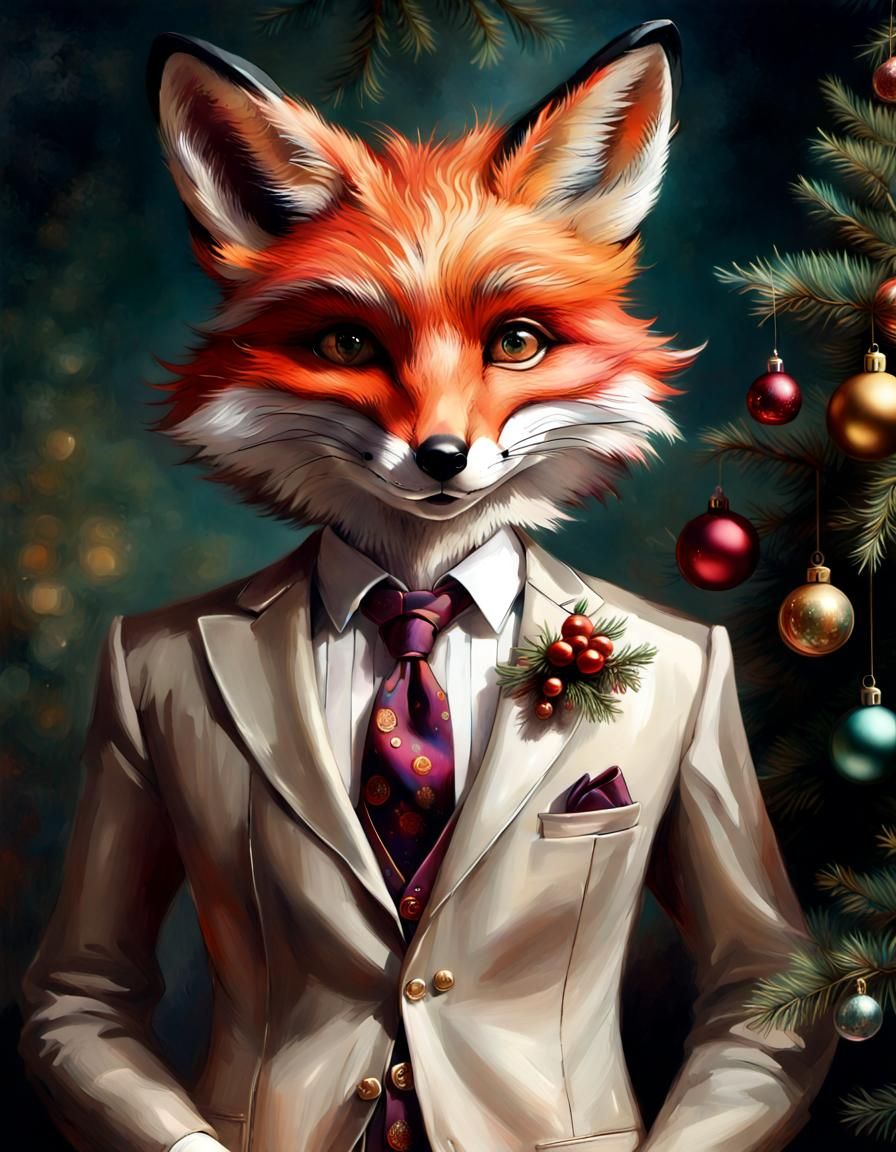 A fox ready for Christmas