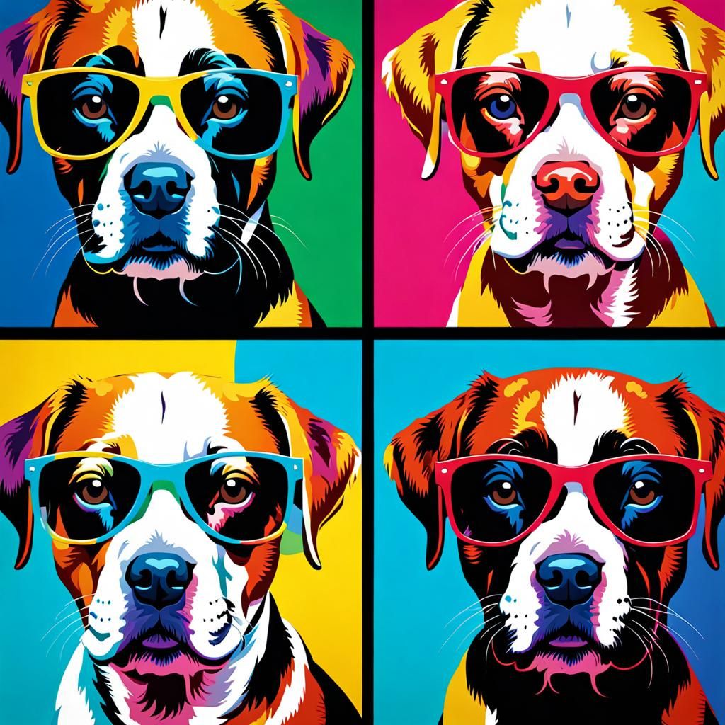 Pop Art pups  by @Lilsilverfish