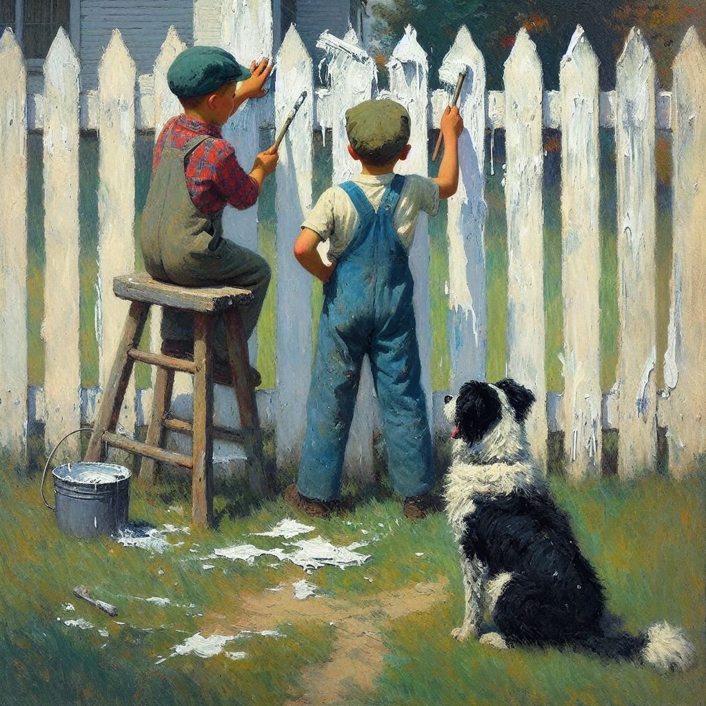 Painting a picket fence