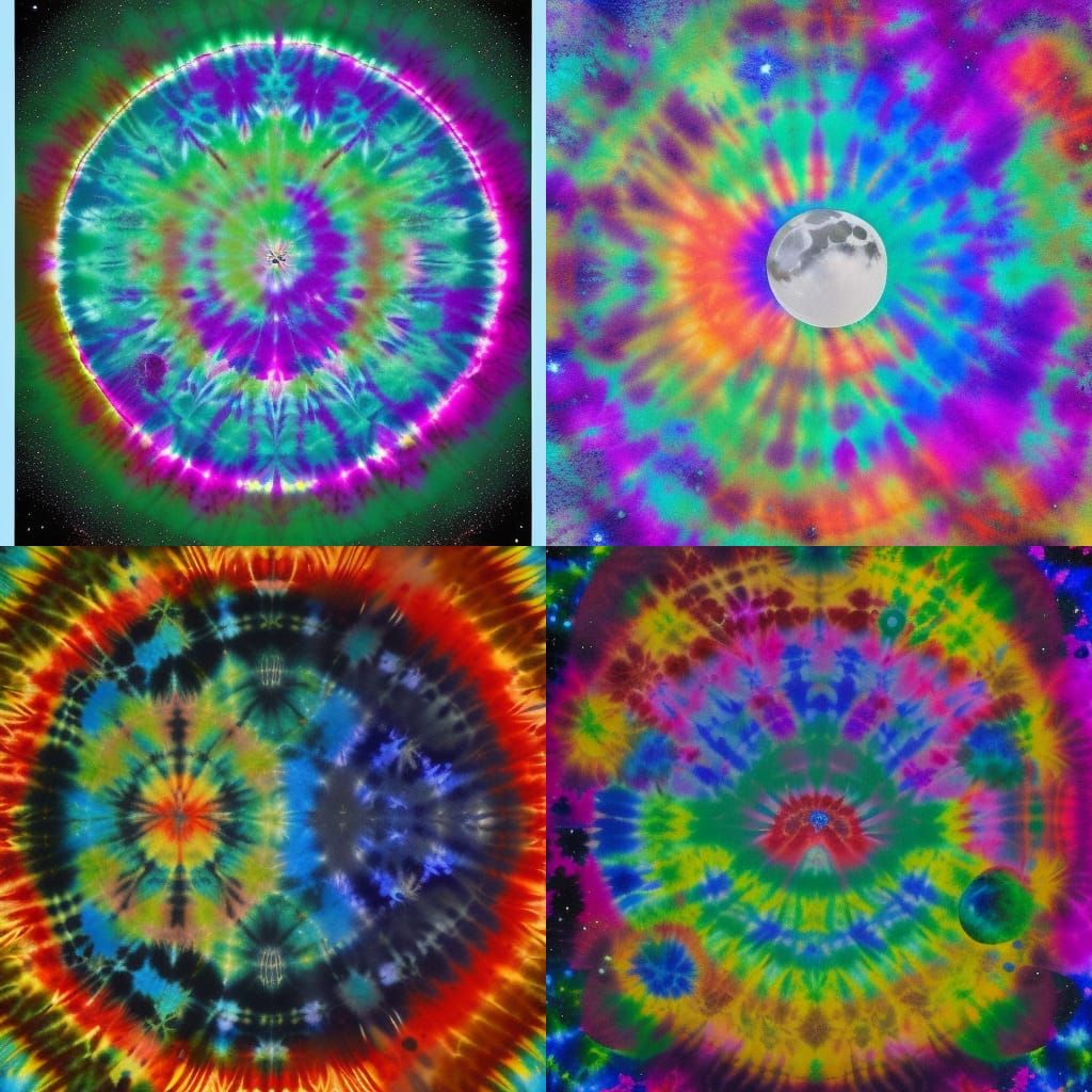 moon on tie dye