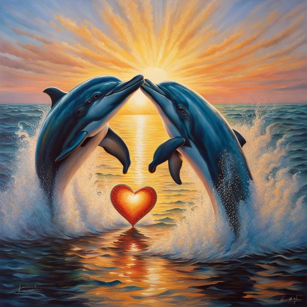 Dolphins Making A Heart Shape