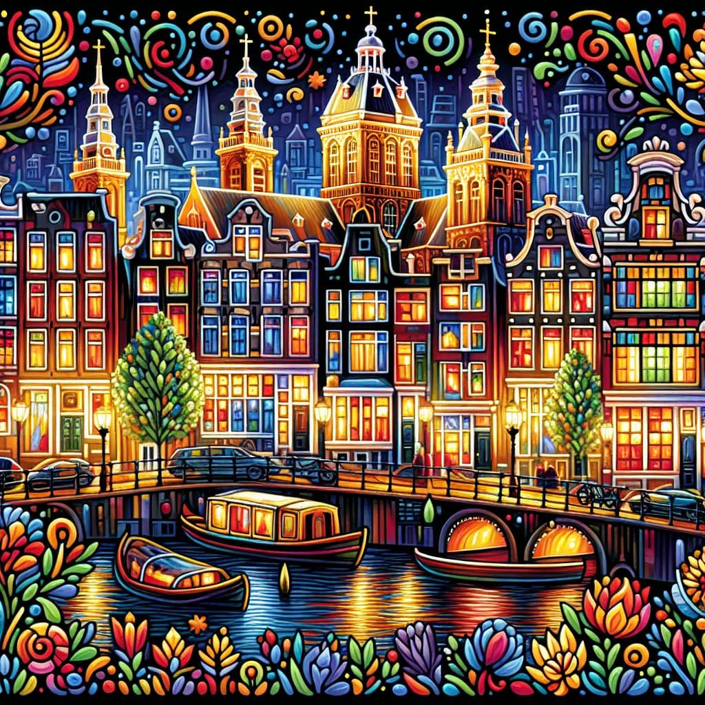 Amsterdam at night  by @Simone Hollywood