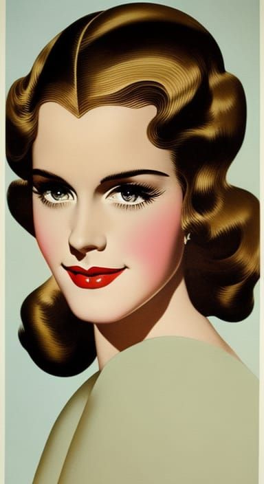 Emma Watson 1940s Vintage 1541 - AI Generated Artwork - NightCafe Creator