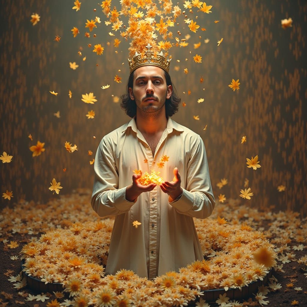 Burgundy Architectural Dream with Musical Instruments