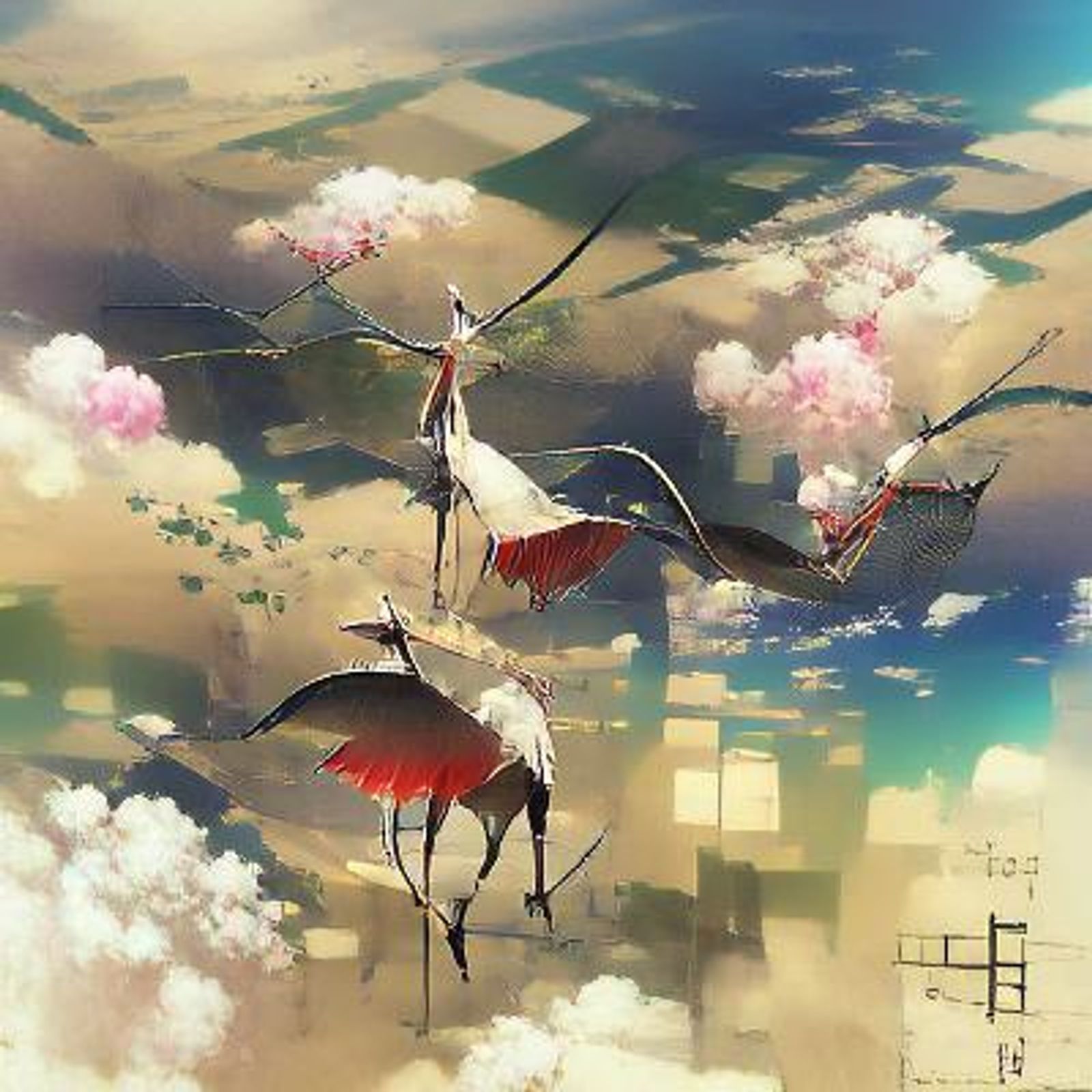 Cranes" by Hwang Sunwon AI Generated Artwork NightCafe Creator