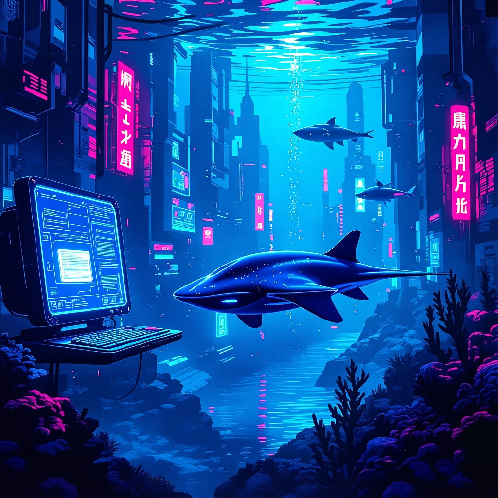 Video game, water creature, computer, neon, stingray 