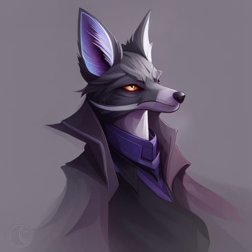 black and purple fox