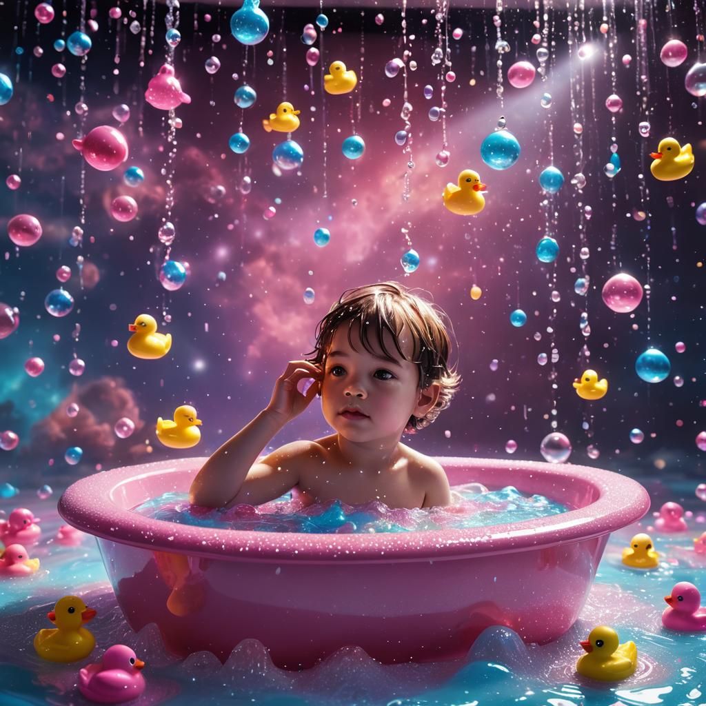 Cosmic Surrealism: Child's Bath with Rubber Ducky