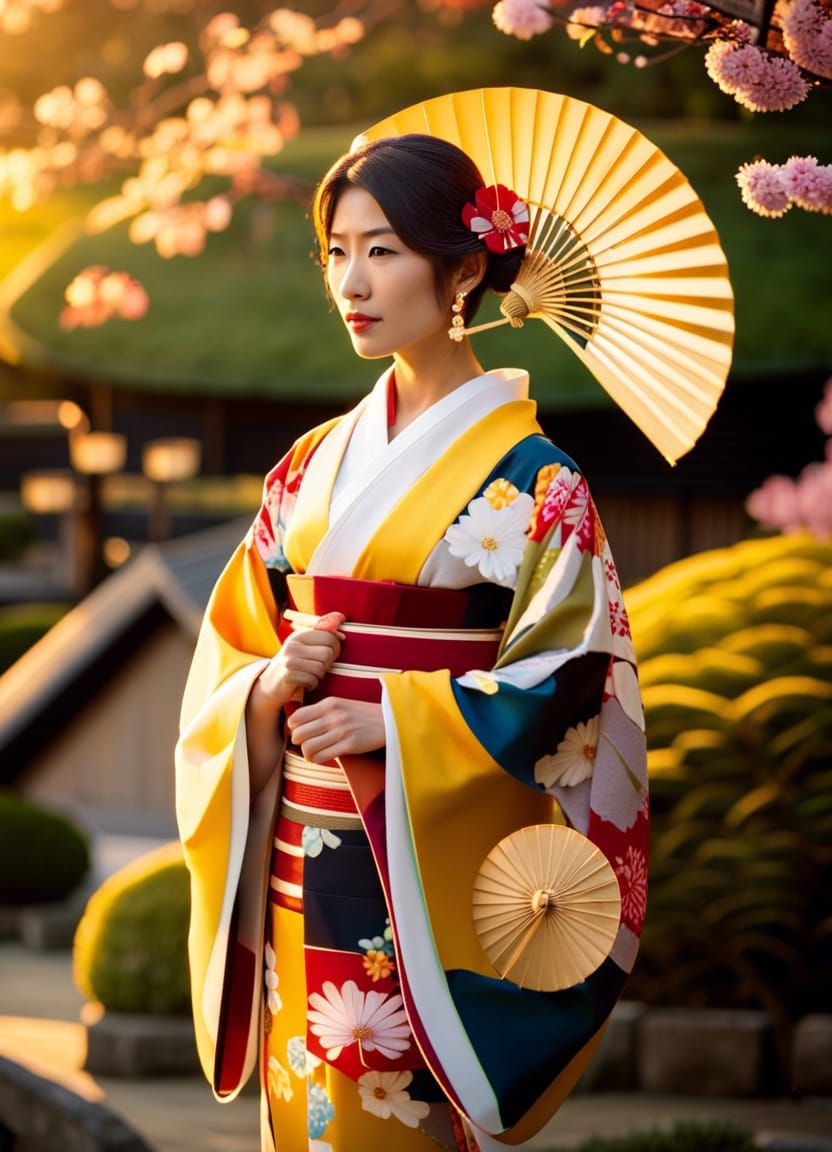 in the style of Kuroda Seiki, full length portrait of a Beautiful ...