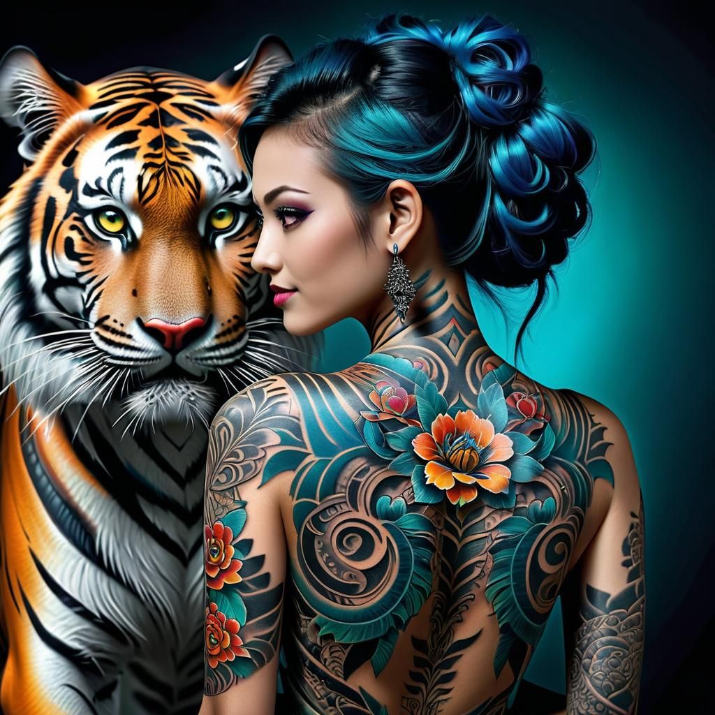 Woman with Tattoo   by @Superbear